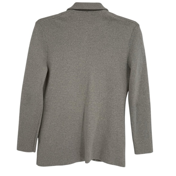 J. Crew Women Merino Wool Sweater Blazer Gray 2-Button Size S Pockets Collared - Picture 2 of 10